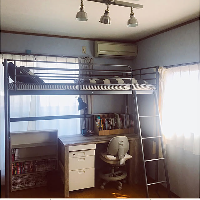 写真付きレビュー Ikea イケア Svarta ロフトベッドフレーム 002 479 の通販商品 口コミ情報 Roomclipショッピング