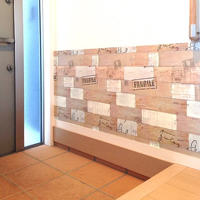 玄関 入り口 素焼きタイル テラコッタタイル 計画中 棚が欲しい などのインテリア実例 14 01 29 08 43 25 Roomclip ルームクリップ