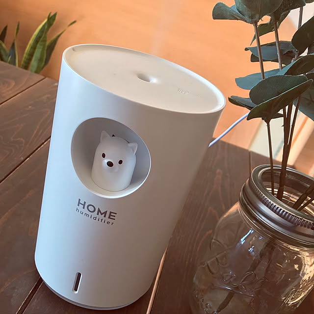 写真付きレビュー 加湿器 卓上 オフィス 小型 かわいい シンプル アニマル 犬 デザイン 超音波式 アロマ スチーム 大容量 花粉症対策 乾燥 水溶性 アロマ使用可能 静音 超音波式 加湿 空気 かわいい Led ライト Usb 人気の通販商品 口コミ情報 Roomclipショッピング