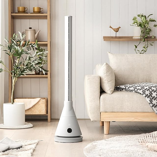 冷暖タイプ タワーファン スリム Dcモーター 縦型 おしゃれ 送料無料 扇風機 ヒーター セラミックヒーター スリムファン リビング扇風機 リビングファン 羽なし 省スペース 自動首振り リモコン付き タイマー付き 静音 省エネ 節電 エコのレビュー クチコミとして参考に