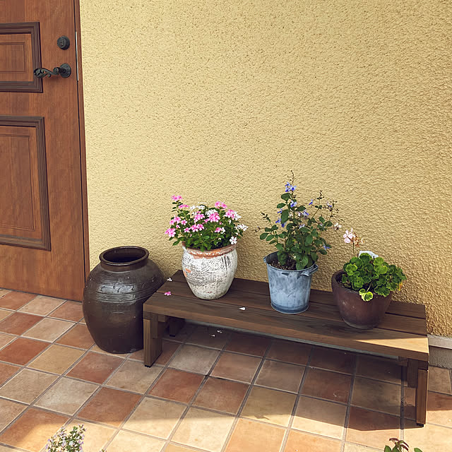 写真付きレビュー Woodpro プランター台 花台棚板セット1段幅909mm 奥行300mm 高さ237mm フラワースタンド フラワーラック ガーデニング 木製 棚 園芸ラック ガーデンラック 屋外 屋内 プランタースタンド 小型商品 の通販商品 口コミ情報 Roomclipショッピング