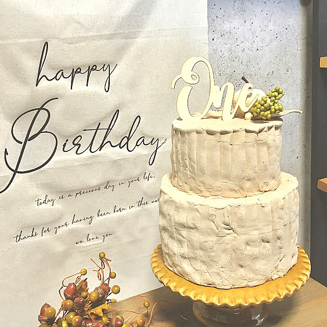 おうちスタジオ 誕生日飾り付け バースデーケーキ 撮影小物 クレイケーキ などのインテリア実例 10 23 13 40 38 Roomclip ルームクリップ