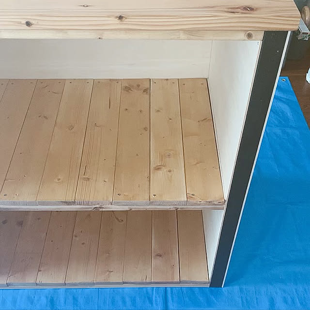 キッチンインテリア キッチン収納 棚 収納 食器棚diy カウンターテーブル などのインテリア実例 21 02 28 22 00 10 Roomclip ルームクリップ