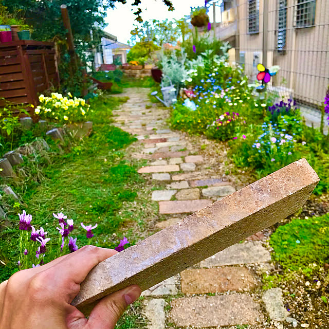 写真付きレビュー 花壇 仕切り 囲い フェンス ガーデンエッジ ガーデニング タカショー 乱杭8連 大 焼磨き Aの通販商品 口コミ情報 Roomclipショッピング