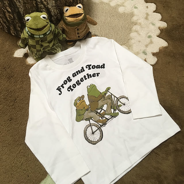 写真付きレビュー 全品送料無料 グラニフ コラボレーションキッズベーシックロングスリーブtシャツ ボタンのジャケット がまくんとかえるくん ヘザーナチュラル 楽ギフ 包装 の通販商品 口コミ情報 Roomclipショッピング