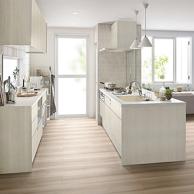 写真付きレビュー システムキッチン リクシル シエラs センターキッチン ペニンシュラi型 スライドストッカープラン 食器洗い乾燥機付 W2124mm 間口212 4cm 奥行75 97cm グループ1の通販商品 口コミ情報 Roomclipショッピング