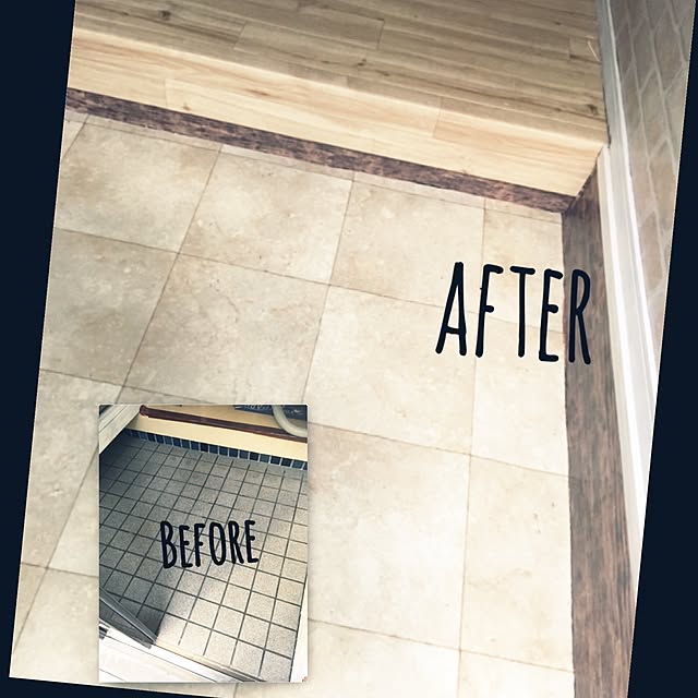 玄関/入り口/before→after/クッションフロア/ダイソー/リメイクシート/DIYのインテリア実例 20170110 16