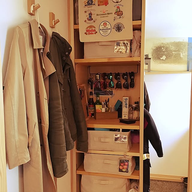 セリア/玄関/入り口/無印良品/コートハンガー/納戸/コート掛け&hellip;などのインテリア実例 20170102 213525