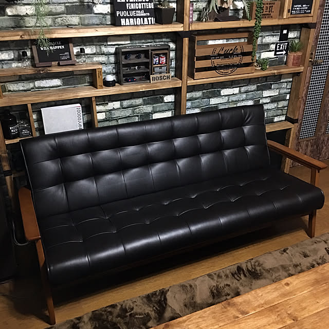 新品 送料込 3人掛け ダークブラウン バイキャストPUソファー フレンズ