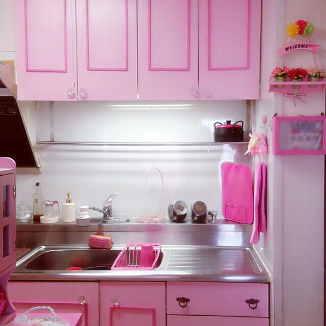キッチン Diy ピンク好き すのこのインテリア実例 15 05 19 13 21 43 Roomclip ルームクリップ