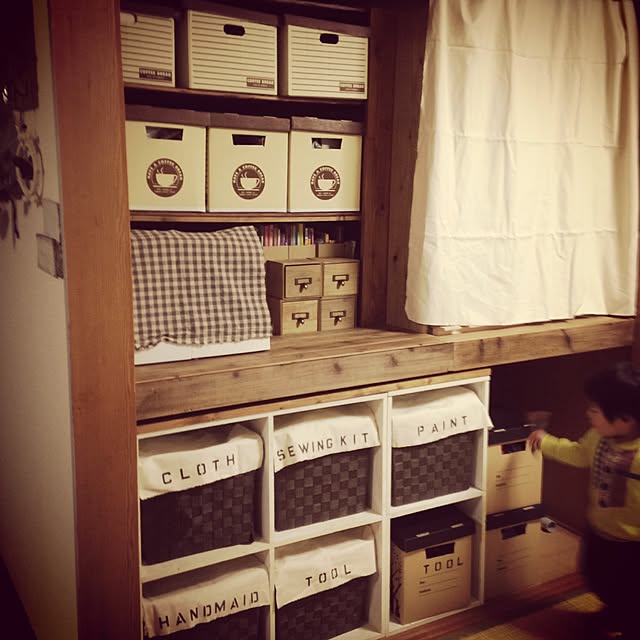 棚/賃貸/DIY/押入れ/ステンシルに初挑戦！/片付けたい衝動&hellip;などのインテリア実例 20150105 204023