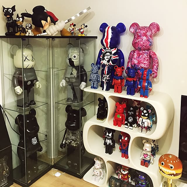 BE@RBRICK/ベアブリック1000%/ベアブリック400%/ミッキーマウス/ベアブリック/雑貨などのインテリア実例 - 2017