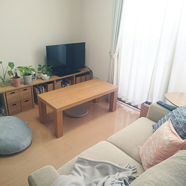 リビング/一人暮らし/無印良品/テーブル/無印良品 ソファ/ニトリ クッション&hellip;などのインテリア実例 20180809 1623