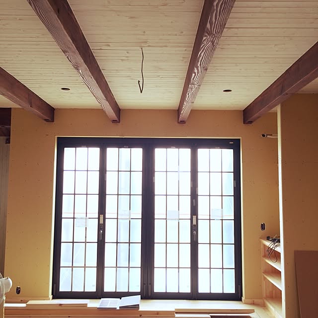 部屋全体/建築中/新築/黒サッシ/掃き出し窓のインテリア実例 20140723 132412 ｜ RoomClip（ルームクリップ）