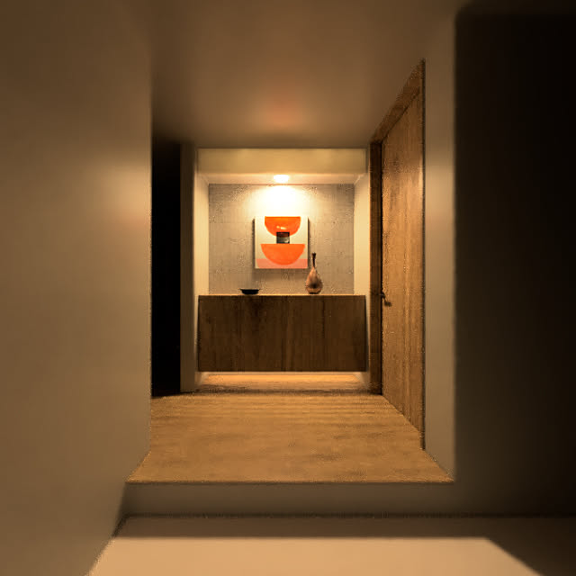 玄関 入り口 ユニバーサルダウンライト 玄関ホールインテリア 玄関ホール 玄関間取り などのインテリア実例 21 10 08 27 19 Roomclip ルームクリップ