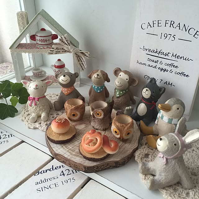 Sweety 癒される 空を見上げて 流れ星を待つ かわいい 動物たちの 小さな 置物 6個セット アニマル オブジェのレビュー 口コミとして参考になる投稿10枚