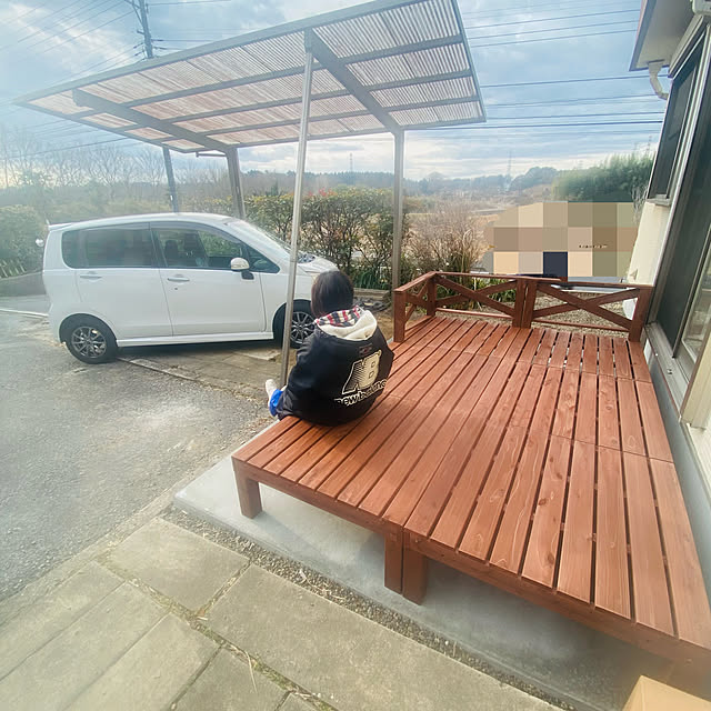 ウッドデッキ 6点セット 天然木 フェンス付き ウッドテラス 縁台 木製 ベランダ 踏み台 ステップ 庭 テラス エクステリア ガーデンデッキ 木製 デッキ えんがわ 通販 Roomclipショッピング