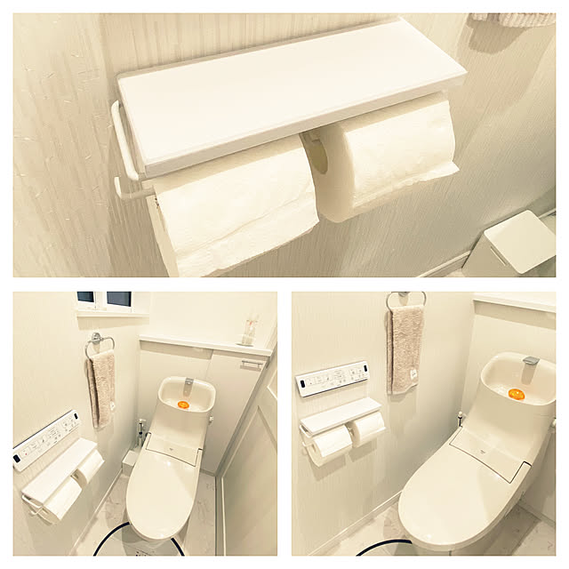 トイレットペーパーホルダー 2連 おしゃれ トイレ用品 トイレ インテリア 棚付き 北欧 モダン シンプル ペーパーホルダー 2連式のレビュー
