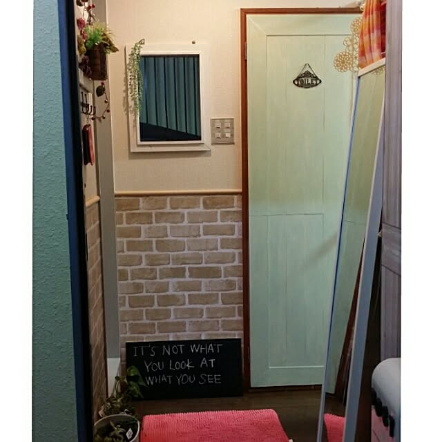 バス/トイレ/DIY/賃貸/玄関から丸見え/トイレのドア&hellip;などのインテリア実例 20150216 225817