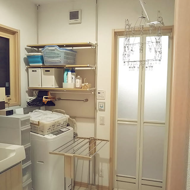 バス/トイレ/ニトリ/生活感/突っ張り棒/乾太くん・モニター応募/ニトリ インボックス&hellip;などのインテリア実例 20190311