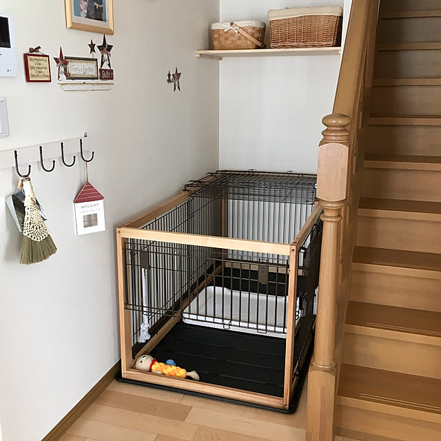 写真付きレビュー リッチェル 木製スライドペットサークル ワイド ナチュラル ベージュ ダークブラウン 茶 犬 サークル ゲージ ケージ Richell W 大型商品のため同梱不可 の通販商品 口コミ情報 Roomclipショッピング