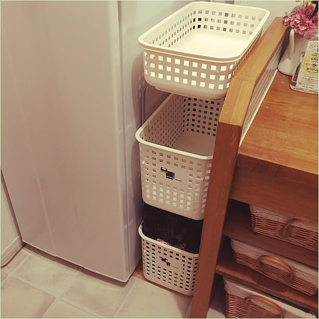 洗濯かご バスケット スリムタイプ キャスター取付できません スカンジナビア スタイル スタッキング ランドリーバスケット L Scb 12 洗濯カゴ 脱衣かご ランドリーボックス おしゃれ シンプル スタック機能 I45のレビュー クチコミとして参考になる投稿7枚