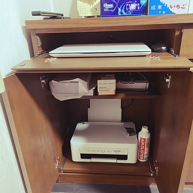 写真付きレビュー キャビネット パソコンデスク 収納棚 天然木 アルダー 幅90cm 送料無料 Pcデスク キャビネットタイプ リビング収納 日本製 完成品 プリンター収納 ライティングビューロー 省スペース コンパクト 机 引出し 39ショップ の通販商品 口コミ情報