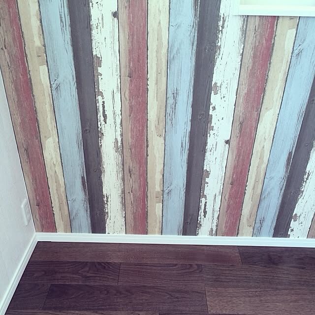 壁 天井 壁紙 木目調壁紙 木目壁紙 フローリング などのインテリア実例 14 02 21 00 52 Roomclip ルームクリップ