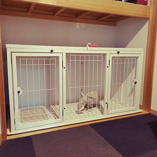 値下げ]おやすみケージLL オールホワイト 木製 犬 猫 小屋 ゲージ