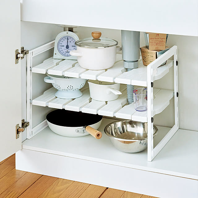 7 1 金 0 00 23 59 対象商品 Off ファビエ シンク下伸縮式ラック ワイド すっきり整頓シリーズシンク下 収納 ラック 伸縮 収納棚 流し台下 フリーラック 鍋 フライパン 調味料 天馬のレビュー クチコミとして参考になる投稿4枚 Roomclipショッピング