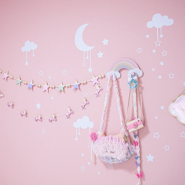壁 天井 ゆめかわいい 北欧雑貨 こども部屋 毛糸 などのインテリア実例 03 29 06 39 54 Roomclip ルームクリップ