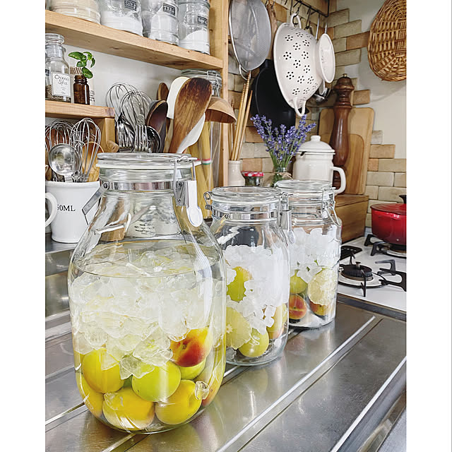 ガラス容器 ガラス密閉ボトル 2 0l クリップジャー 保存瓶 保存容器 ガラス瓶 Clipjar 2リットル ガラスジャー 00ml クッキージャー リビングのレビュー クチコミとして参考になる投稿24枚 Roomclip ルームクリップ