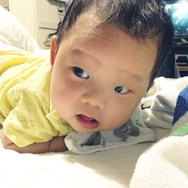 インテリアじゃなくてすみません 2ヶ月の赤ちゃん うつぶせのインテリア実例 14 06 23 07 42 56 Roomclip ルームクリップ