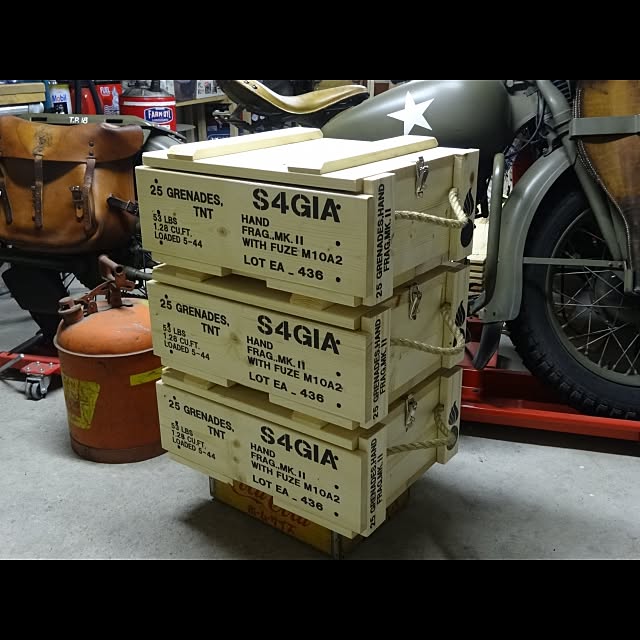 ミリタリー 木工 木箱 Ammo Box チェスト などのインテリア実例 15 02 27 23 04 01 Roomclip ルームクリップ