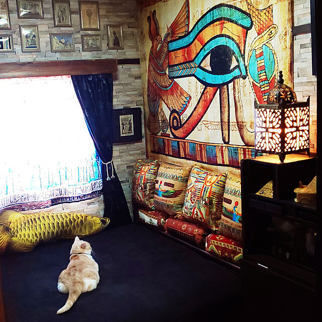 写真付きレビュー】はビジネス パピルスのエジプトの女神イシスの飾り枕カバークッションケースクリスマスソファ用枕カバー寝室車の装飾18 x 18インチの通販商品口コミ情報  | RoomClipショッピング