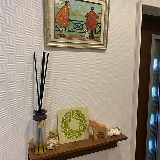 ユーパワー いつも一緒に サムトフト 可愛い雰囲気の特殊ゲル加工アート 犬 イヌ いぬ 絵画通販 壁掛けフック付き 絵のある暮らし のレビュー 口コミとして参考になる投稿5枚 Roomclip ルームクリップ