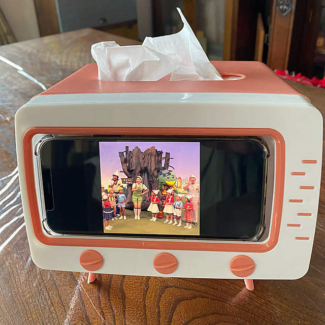 写真付きレビュー スマホ スタンド テレビ 型 4 290円以上送料無料 39マート 390マート テレビ型ティッシュボックス ティッシュケース スマホスタンド ネコポス不可の通販商品 口コミ情報 Roomclipショッピング