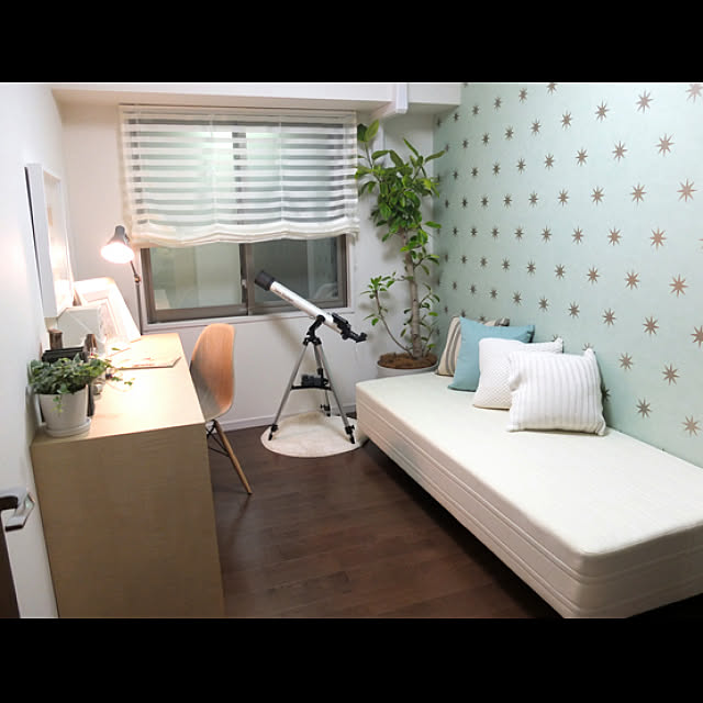 天体望遠鏡/宇宙/子ども部屋/キッズルーム/アクセントクロス&hellip;などのインテリア実例 20170809 172552