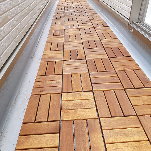 プロテック ウッドデッキ アカシア 無垢材 ジョイント パネル 10枚セット Apnjwd 3012ns ウッドタイルのレビュー クチコミとして参考になる投稿12枚 Roomclip ルームクリップ