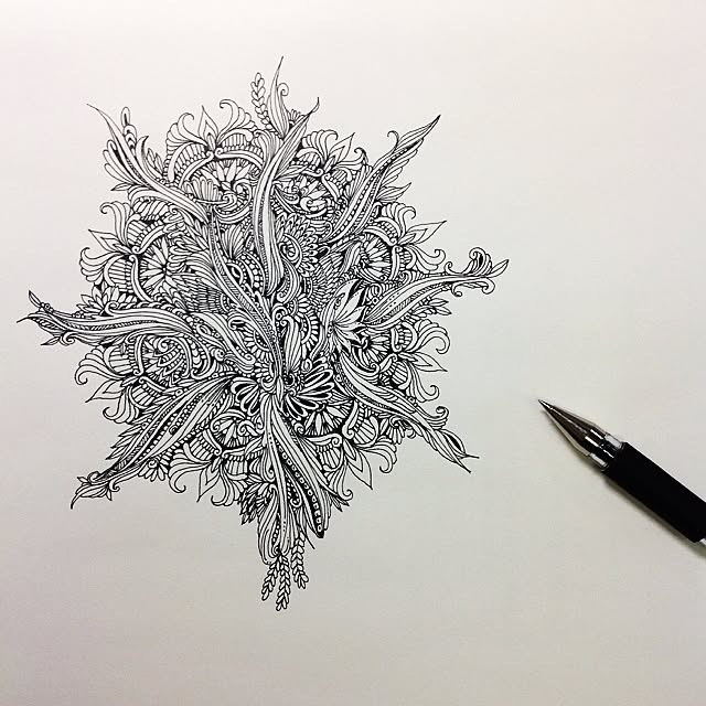 机 グリグリ ゼンタングル イラスト手書きのインテリア実例 16 03 13 18 21 51 Roomclip ルームクリップ