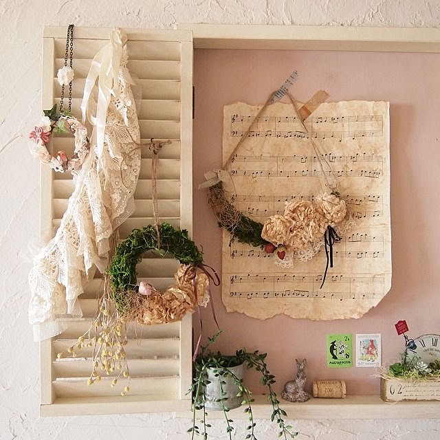 壁/天井/雑貨/ハンドメイド/ペーパーナプキン/フェイクグリーン...などのインテリア実例 - 2015-06-28 11:45:48