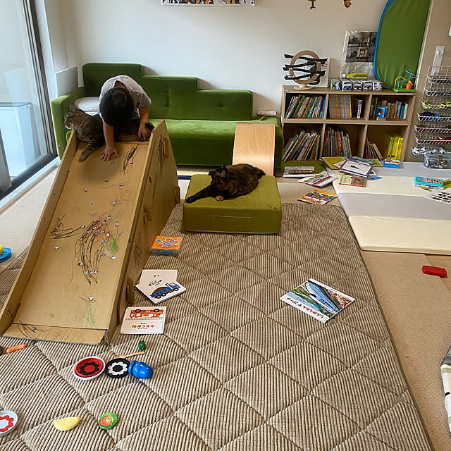 写真付きレビュー Punnyほいく すべり台 大きい 大 キッズ 子ども 大人も乗れる 耐荷重 ダンボール 遊具 大型 ロング 長い 日本製 段ボール キット 組立て 子供 おもちゃ ギフト 孫 プレゼント 室内 運動 工作 すべりだい 遊び 託児 誕生日 トミタパックス 幼児 小学生