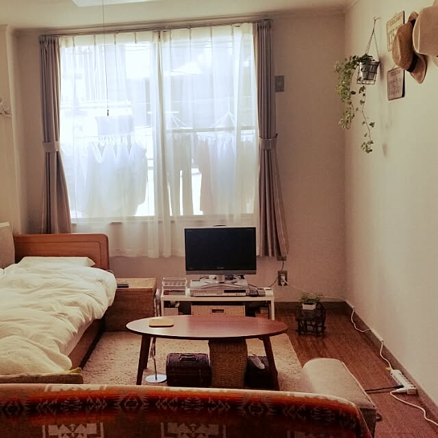 部屋全体/ひとり暮らし 1K/ナチュラルインテリア/ニトリ♡/一人暮らし&hellip;などのインテリア実例 20170110 131309