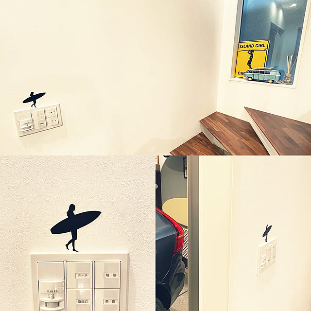 ハワイアン ウォールステッカー Aloha Life サーファーガール アロハ サーフィン サーファー 雑貨 インテリア Hawaiian 壁 ステッカー シール 簡単 カベ デコ スイッチ シール シルエット Wall Storyのレビュー クチコミとして参考になる投稿2枚 Roomclip ルーム