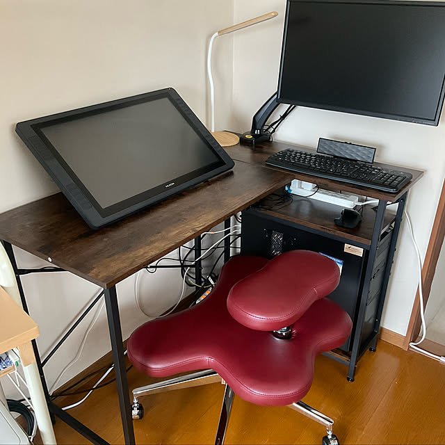 Domyhome Domy Home ラック付きデスク パソコンデスク Pcデスク オフィスデスク 机 省スペース おしゃれ 収納 ワークデスク 書斎 メラミン加工 パソコン机 パソコンラック Pcラック 木製 学習机 学習デスク 棚付デスク ウォルナット 107 80 48cm のレビュー 口コミ