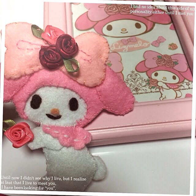 ピンク マイメロ 手作り フェルトのインテリア実例 14 10 31 02 13 44 Roomclip ルームクリップ