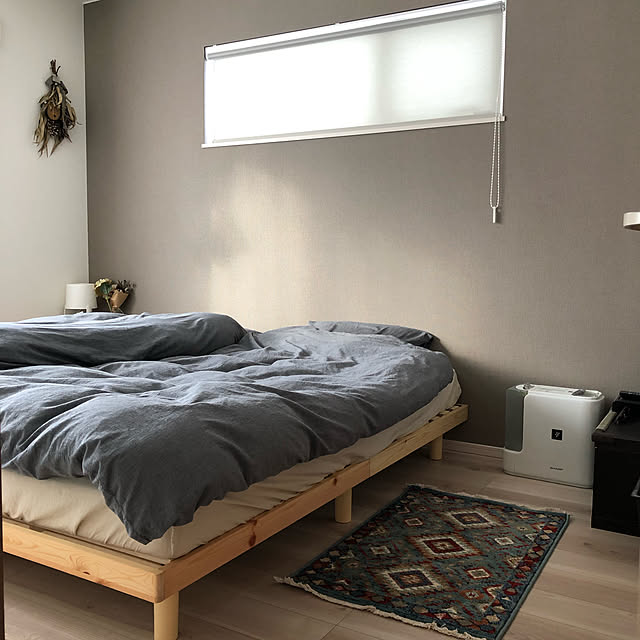 写真付きレビュー ニトリ 脚付きヘッドレスすのこベッド ホワイト の通販商品 口コミ情報 Roomclipショッピング