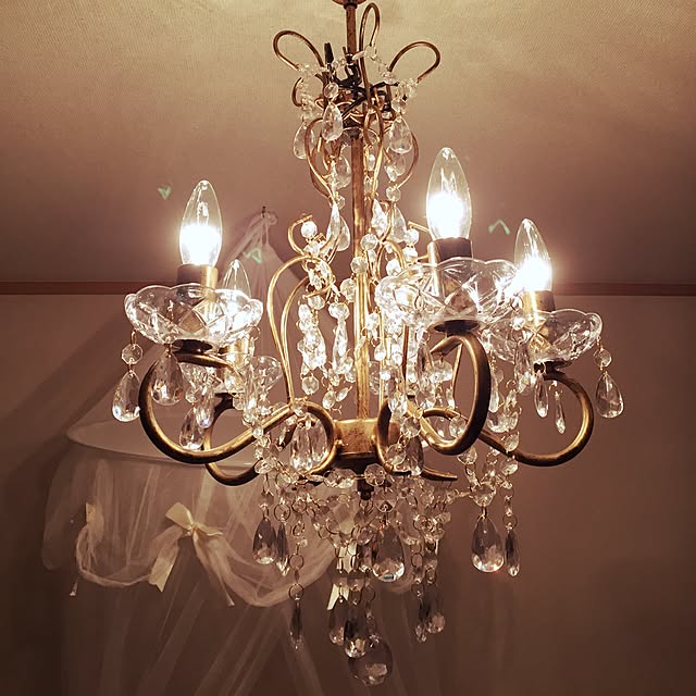 シャンデリア アンティーク調 Alice アリス 5灯 電球付き クリーム