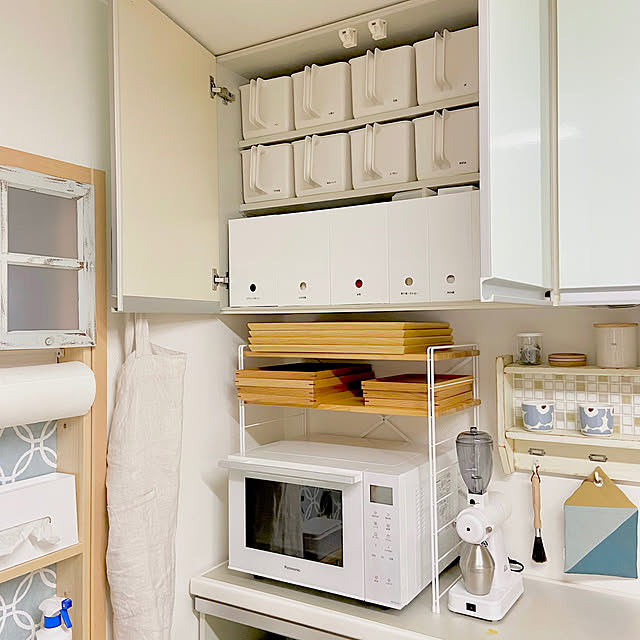 Keyuca公式店 ケユカ ハンドル付きストッカー 浅型 ハンディストッカー キッチン収納 キッチン用品 おしゃれ シンプル ストックボックス 台所 キッチン ストッカー 吊り戸棚 収納ケース 小物 調味料 収納 ボックス ハンディーストッカー 便利グッズ 洗面所 取っ手付きの