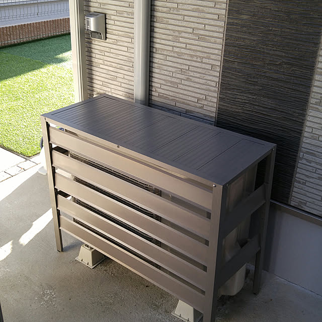 写真付きレビュー P5倍 7 26 9 59迄 エアコンカバー 室外機 アルミ製 Kaac 90e エアコン室外機カバー 日よけカバー 室外機ラック アルミエアコンカバー おしゃれ 山善 Yamazen ガーデンマスター 送料無料 の通販商品 口コミ情報 Roomclipショッピング